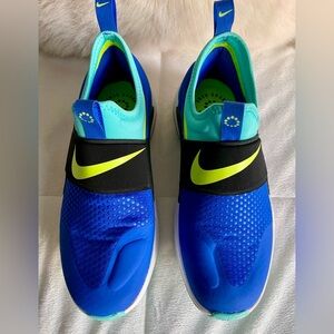 Nike Blue and Black Slip-On Sneakers with Strap